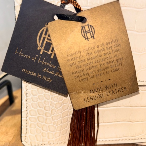 House of Harlow 1960 Croc-Embossed Bag with Gold Chain ✨Open to offers✨ - Picture 5 of 11